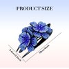 Dizila 4 Pieces Fancy Sparkly Rhinestone Double Flower Hair Clips Barrettes with Three Prongs Prom Party Wedding Hair Accessories for Women Girls Thick Hair