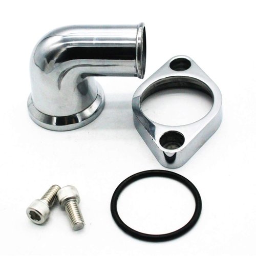 GSKMOTOR 90 ° Water Neck Thermostat Housings for Small and Big Block Chevy 265 283 305 307 327 350 383 400 396 402 427 454 472 502 348 409 Engines, High Performance Polished Aluminum Water Neck