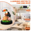 Topdear Flower Parrot Bouquet Building Set with LED String Light and Dust Cover, 660 Pcs Animals Mini Bricks Building Blocks Toy for Kids, Adults, Gift for Mother's Day, Christmas(Black)