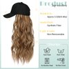 Lansigreen Hat Wig for Women Baseball Cap with Hair Extensions Adjustable Hat Attached 24" Long Wavy Hairpieces Synthetic Wig Light Brown Mix Ash Blonde
