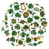 durony 144 Pieces St. Patrick's Day Temporary Tattoo Stickers 24 Styles Glitter Shamrock Face Stickers 6 Sheets Waterproof Gold Green Party Decoration DIY Accessories for Saint Patrick's Day