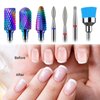 MelodySusie Nail Drill Bits Set, 7pcs Tungsten Carbide Diamond Nail Drill Bits for Acrylic Nails Poly Gel Cuticle Remove, 3/32'' Professional Nail Bits for Nail Drill Efile, Manicure Pedicure Tools