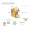 Pearhead Barista in Training Montessori Toy Coffee Maker, Wooden Pretend Play Toy Set for Developmental Learning, Play Kitchen Set for Toddlers Ages 3+ Years, 9 Piece Wooden Play Toy Set