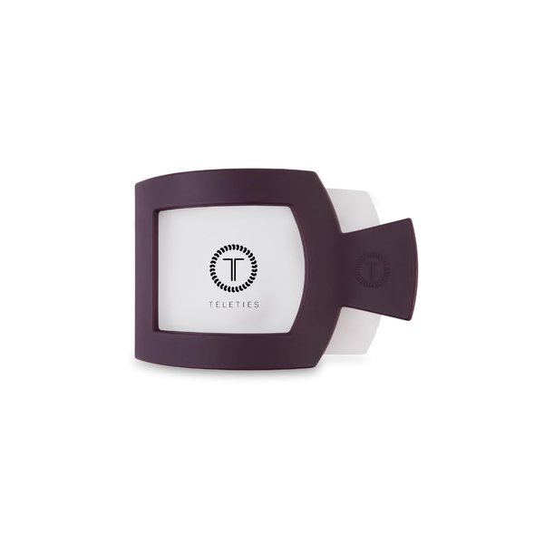 TELETIES - Small Flat Square Hair Clip - Fall Collection - Hair Claw Clips for Women - Strong Grip, Bendable Teeth, Curved Design - For All Hair Types and Textures - Burgundy Bliss