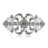 EVER FAITH Party Austrian Crystal Hair Barrette Clip, Victorian Inspired Art Deco Two Heart Hair Accessories for Women Grey Silver-Tone
