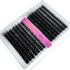 15 Rows Fluffy Cluster Lashes 60D+80D+100D Natural Thick Eyelash Clusters D Curl Individual Lashes DIY Eyelashes Extension (14Rows 80P100P)