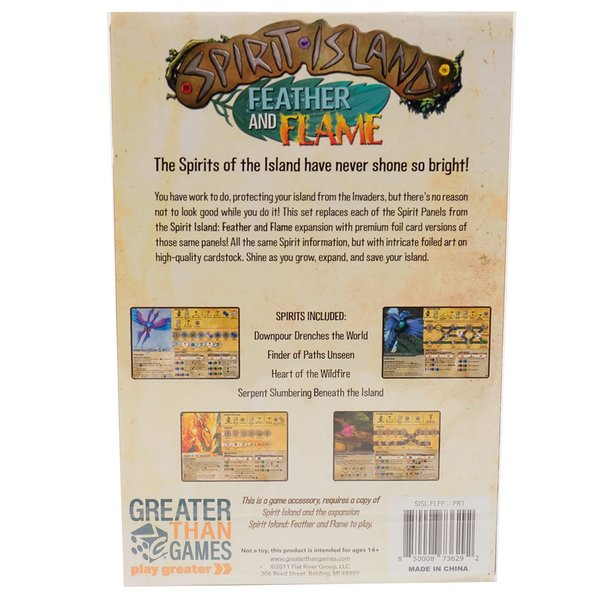 Greater Than Games | Spirit Island: Feather & Flame - Foil Panels | Cooperative Strategy Board Game Accessory | Premium Component Upgrade