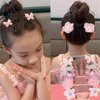 5 Pcs Cute Metal Hair Clip Combs Magic Pearl Hair Accessories Camellia Flower Barrettes Wire Twist Bun Clamp Invisible Bang Comb for Girls kids C#02