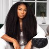 Yargel Hair 26 Inch Kinky Straight Clip in Hair Extensions for Black Women Yaki Straight Clip ins Full Head Seamless Synthetic Hair Pieces(2 pack)