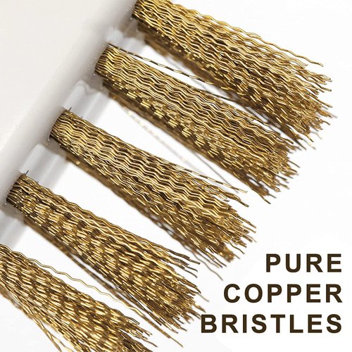 Kitchen Cleaning Scrub Brush,Deep Gas Stove Brass Wire Brushes with Stiff Bristles & Cooktop Scraper,Scrubber Brush for Range Hood Grease Grime, Rust Cleaner Brush for Pot Pan,Household Cleaning Tools