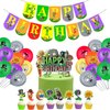 Plants Game Theme Birthday Party Decoration Set with Zombies Birthday Banners, Cake-Cupcake Topper , Balloons for Kids Boys Game Players PVZ Party Decor, 32PCS In Al
