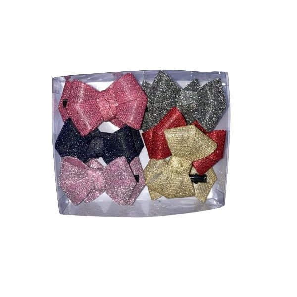Generic Lucky Rudra hair clip solid color bow hair clip satin bow is specially designed for teenagers and infants Pack 12 Pcs Multicolor Design-02