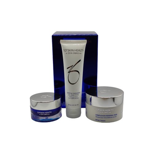 ZO SKIN HEALTH Getting Skin Ready Travel Kit incl. Gentle Cleanser 2 Fl Oz, Exfoliating Polish 0.57 Oz, 30 Complexion Renewal Pads