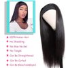 Angie Queen Headband Wigs Human Hair for Black Women Sraight Human Hair Wigs Glueless Brazilian Virgin Hair None Lace Front Wigs Machine Made Headband Wig 180% Density (18" Headband wigs)