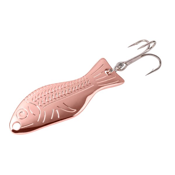 AL's Goldfish Lure Company, G200 Goldfish Freshwater Fishing Spoon Lure with Treble Hook for Trout, Salmon, Bass, Walleye, Northern Pike and Panfish. 1/4 oz. 2", 6 Hook, Copper