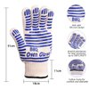 Extreme Heat Resistant Oven Gloves -Oven Mitt Hand Protection from Air Fryer Cooking Gloves for BBQ Grilling Baking Cutting Welding Smoker Fireplace Party Present Christmas Use (Blue)