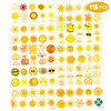 115 PCS Yellow Sun Birthday Party Decorations Favors Supplies Gold Hippie Sun Smile You Are My Sunshine Decor Temporary Tattoos Stickers for Girls Boys Cute Gifts School Prizes Rewards