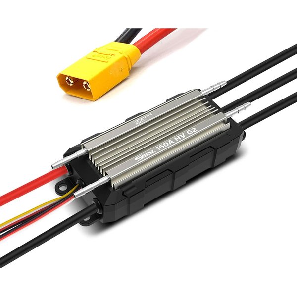 captainrc ZTW High Voltage Brushless ESC, 160A 6-14S with XT90 Plug, bi-Directional Control, Waterproof IP67, for Model Boats RC Boats Surfboards hydrofoils