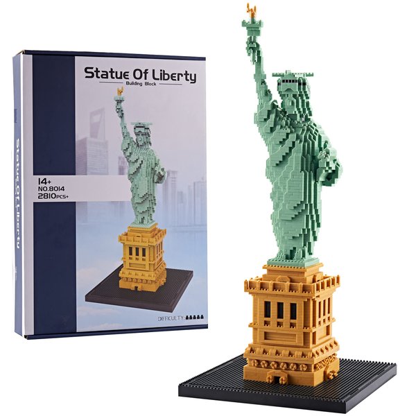 LUKHANG Exquisite Big Architecture Lady Liberty Statue Micro Building Blocks Set - 2810 PCS | Challenging Engaging | Highly Detailed Replica | Suitable for Kids & Adults | Great Gift