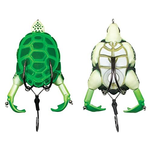 Lunkerhunt - Turtle Prop Lure | Topwater Bass Fishing Lure (3 Sharp Wide Gap Hooks) Best Bass Lure | Trout Lure Hollow Body | Unique Fishing Lures for Freshwater | Double Loud Propeller Feet