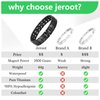 JEROOT Magnetic Bracelets for Men, Pure Titanium Double Row Strong Magnets(3500Gauss Per Magnet) Bracelet, Men's Bracelet with Adjustment Tool & Jewelry Gift Box (Black)