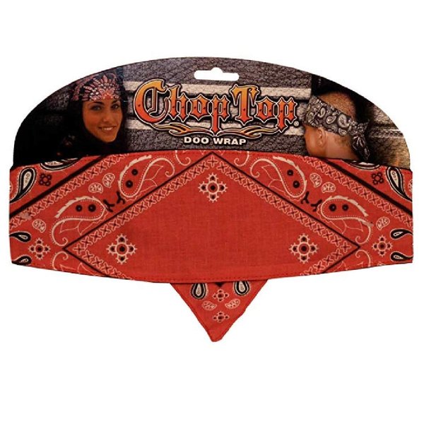 Red Black Paisley Good Time Chop Top Biker Bandanna Style Headbands Headwrap Adjustable Sweatband