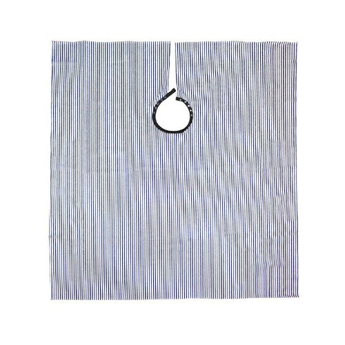Campbell's Seersucker Hair Styling Cape for Barbers and Stylists (Navy and White)
