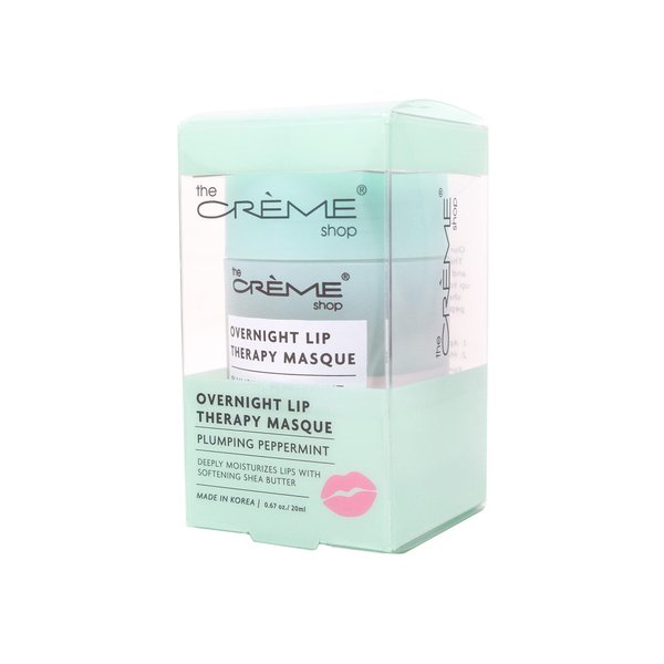 The Crème Shop Overnight Lip Therapy Masque, Collagen Lip Mask, Lip Mask Moisturizing, Korean Lip Mask, Lip Plumping Mask, Lip Sleeping Mask - Plumping Peppermint