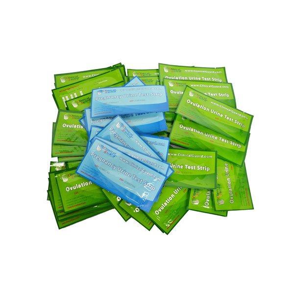 Clinical Guard 50 Ovulation Test Strips and 20 Early Pregnancy Test Strips Combo Rapid HCG Test Fertility Ovulation Predictor Kit