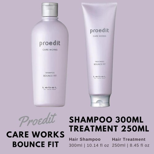 Lebel Proedit Care Works Hair Shampoo 300ml & Hair Ttreatment 250ml Set - Bounce Fit