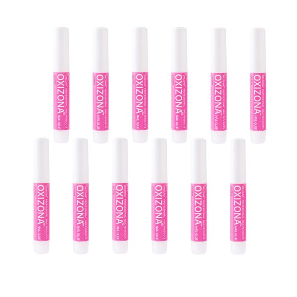 Oxizona Nail Glue Super Strong Nail Glue for Acrylic Nails Press on Nails Professional Nail Glue for Nail Tips Fake Nails False Nails Long Lasting Glue for Stick On Nails Broken Nails 0.07oz 12Pcs