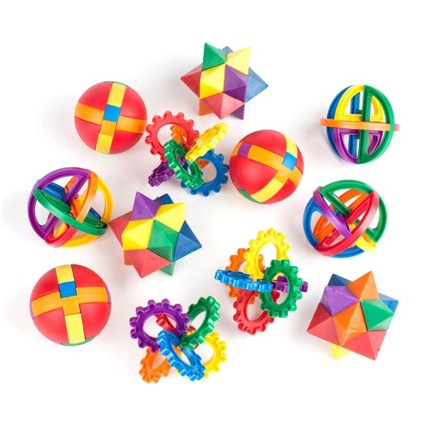 Neliblu Party Favors for Kids, 12 Set (8.82 x 6.69 x 2.91) Fun Puzzle Balls - Goody Bag Fillers-Treasure Box Prizes for Classroom,Fidget Brain Teaser Puzzles Clear Instructional Videos Included