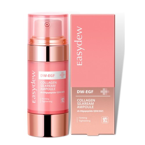 EASYDEW EGF 55% Collagen Silkream Ampoule- Korean Facial Serum for Firmness & Elasticity with Peptides, Amino Acids - Day & Night Anti Aging Silky Smooth Skincare, 1.86oz.