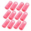 uxcell Hair Roller Curlers Set, 12 Pcs Plastic Hairdressing Self Grip Holding Roller Clips for DIY Hair Styles, Medium Salon Hairdressing Curlers for Curly Long Short Hair Women, Pink
