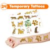48 PCS Cheetah Party Favors 24PCS Tattoos Sticker and 24PCS Slap Bracelets Wristbands Perfect for Themed Birthday Baby Showers or Classroom Rewards Ideal Decor and Gifts for Girls and Boys
