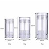 Minsily 10 Pcs 75ml Clear Empty Round Deodorant Containers 2.5 oz Twist Up Bottom Filling Stick Tube Plastic Lip Balm Tube Refillable Deodorant Bottle DIY Make Own Deodorant Lipstick Crayon Chapstick
