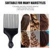 Soft 'N Style Black Afro Comb, Hair Pick for Curly Hair, Plastic Afro Pick for Women and Men, Detangle Wig Braid Hair Styling Comb, Hair Pick Comb for Styling, Curly Hair Comb