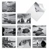 The Best Card Company - 10 Blank Note Cards with Envelopes (4 x 5.12 Inch) - Black & White Photos, Bulk Boxed Set - On the Rocks M3309