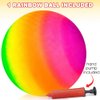 ArtCreativity 16 Inch Rainbow Playground Ball for Kids, Durable Rubber, Includes Hand Pump, Bouncy Outdoor Toy for Backyard, Park, Beach, Boys and Girls Ages 3+