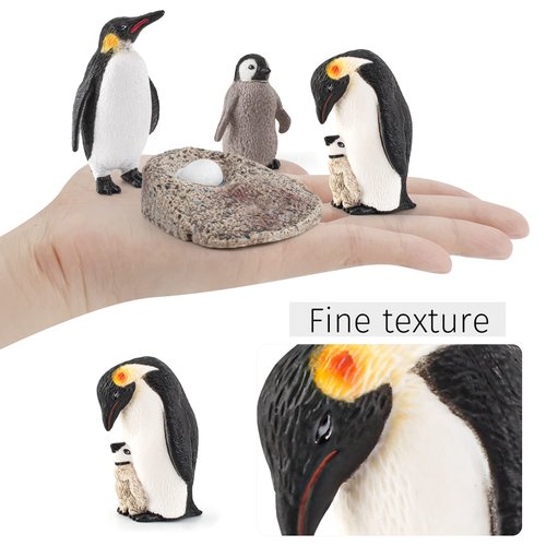 WONWONTOYS 4PCS Penguin Lifecycle Antarctica Penguin Figurines Toy Playset Arctic Penguins Early Educational Toys Cake Decoration Christmas Birthday Party Supplies Decor