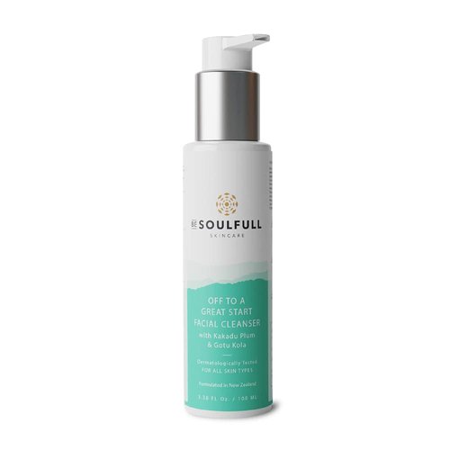 BE SOULFULL Facial Cleanser for Glowing Skin, Daily Face Wash that Exfoliates, Hydrates & Improves Skin Texture, 100ml / 3.4 Fl Oz