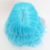 Retoleca Curly Wavy Bob Wig with Bangs Short Bob Wigs for Women Shoulder Length Glueless Synthetic Wigs(14inch,blue)…