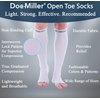 Doc Miller Open Toe Compression Socks Women and Men 30-40mmHg, Knee High Toeless Socks, Support Recovery from Shin Splints, Achilles Tendon and Varicose Veins 1 Pair Medium Grey