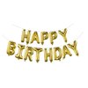 Gold Happy Birthday Balloons Banner 16 Inch Mylar Foil Letters | Inflatable Party Decor and Event Decorations for Kids and Adults | Reusable, Ecofriendly Fun