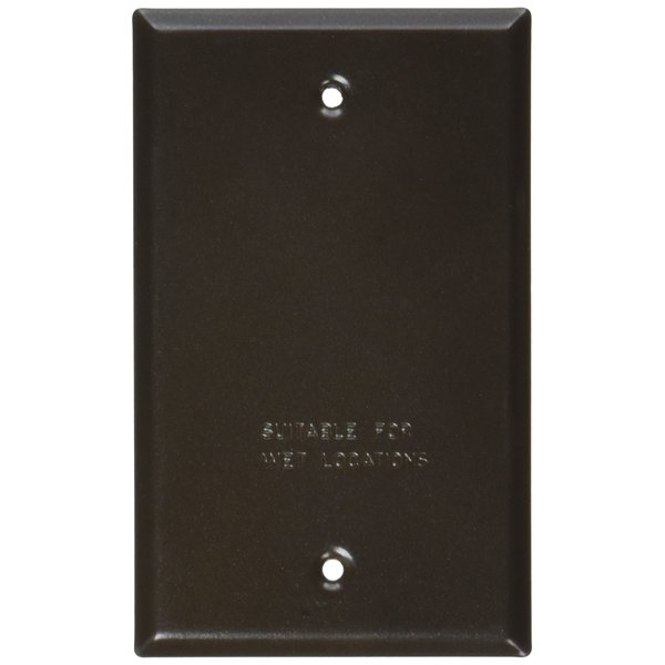 BELL 5173-7 Raco Blank Weatherproof Device Cover, 4-17/32 in L X 2-25/32 in W, Metal, 4-17/32" x 2-25/32", Bronze