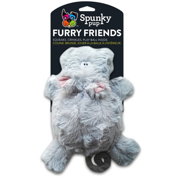 Spunky pup Hippo with Ball Squeaker Dog Toy | Cuddle Crinkle Crunching Sound and Squeaky Dog Toys | Nylon Reinforced Plush Toy | Toss Fetch and Play | Furry Friends Collection | For All Size Breeds