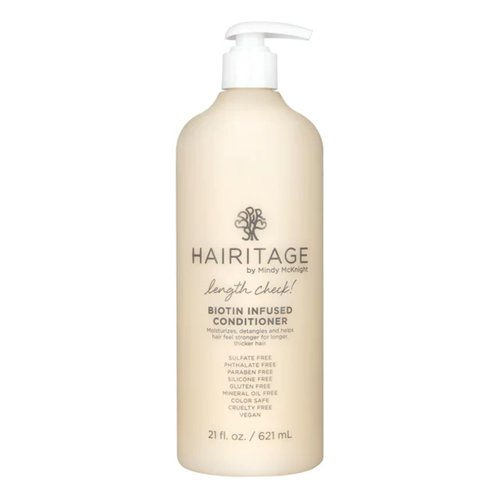 Hairitage Length Check Biotin Conditioner with Jamaican Black Castor Oil - Thickening + Volumizing - Sulfate Free + Color Safe + Vegan - Moisturizing Repair Conditioner for Thinning Hair 13 oz.