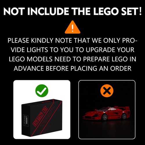 BRICKSHINING LED Lighting Compatible with Lego Ferrari F40 Supercar 76934, Light Kit Compatible with Lego 76934, Giving Light to Model, NOT Included The Model Set(Typical Version)