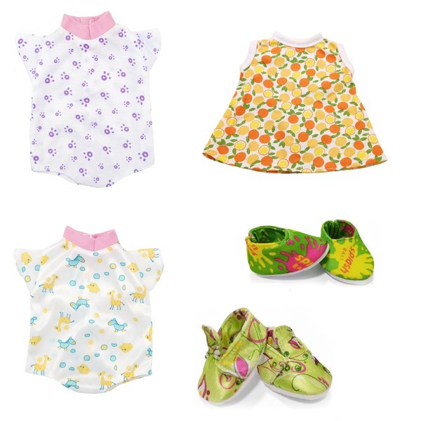 Xunwa 12 Inch Dolls Clothes for Alive Baby Dolls ,Baby Doll Clothes and Doll Shoes Accessories for 10-12 Inch Reborn Baby Dolls(Pattern-6)