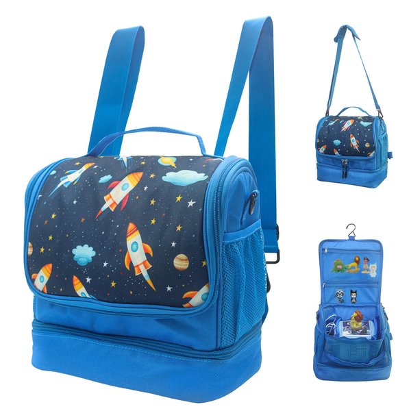 Carrying Case for Toniebox,Backpack Bag for Toniebox Starter Set , Tonie Figures ,Headphones and Charging Station, Portable Storage Bag with Shoulder Strap and Handle Bar, Hanging Storage (Blue)